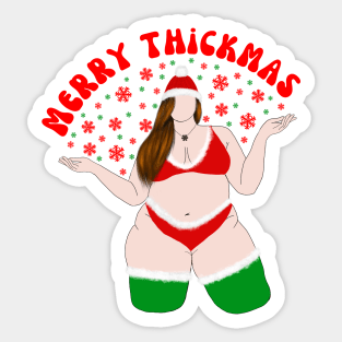 Merry Thickmas Christmas Babe Sticker